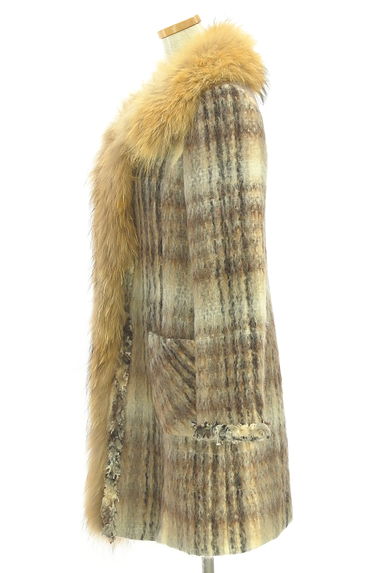 クリックで大画像表示 BRAHMIN(ブラーミン)の古着「チェック柄フェイクファーコート(コート)」大画像3へ