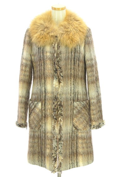 クリックで大画像表示 BRAHMIN(ブラーミン)の古着「チェック柄フェイクファーコート(コート)」大画像4へ