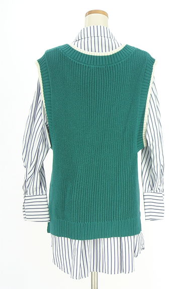 REDYAZEL（レディアゼル）の古着「ニットベスト＋ストライプシャツ（アンサンブル）」大画像２へ