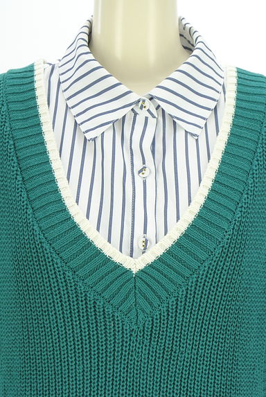 REDYAZEL（レディアゼル）の古着「ニットベスト＋ストライプシャツ（アンサンブル）」大画像４へ