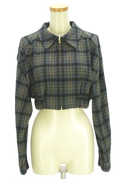 REDYAZEL（レディアゼル）の古着「チェックショートジャケット（ブルゾン・スタジャン）」大画像１へ