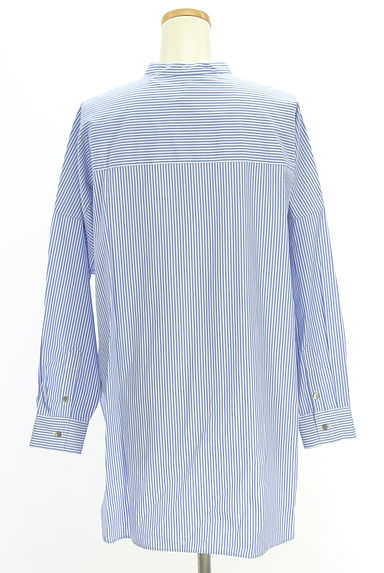 LAUTREAMONT（ロートレアモン）の古着「ストライプ柄バンドカラーシャツ（ブラウス）」大画像２へ