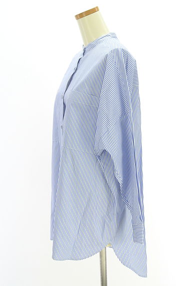 LAUTREAMONT（ロートレアモン）の古着「ストライプ柄バンドカラーシャツ（ブラウス）」大画像３へ