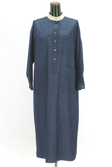 LA MARINE FRANCAISE（マリンフランセーズ）の古着「バンドカラーシャツワンピース（ワンピース・チュニック）」大画像１へ