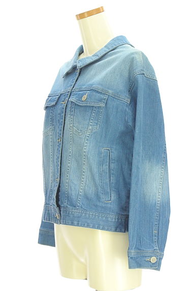 MAYSON GREY（メイソングレイ）の古着「ベルト付き抜け襟デニムジャケット（ブルゾン・スタジャン）」大画像３へ