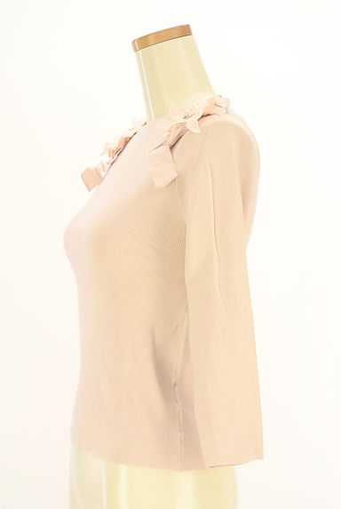 クリックで大画像表示 STRAWBERRY-FIELDS(ストロベリーフィールズ)の古着「刺繍&リボン付きリブニット(ニット)」大画像3へ