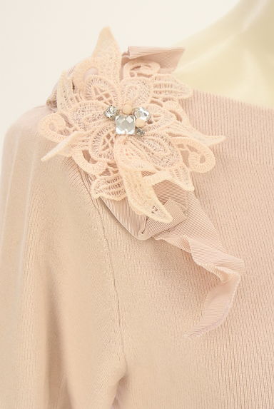 クリックで大画像表示 STRAWBERRY-FIELDS(ストロベリーフィールズ)の古着「刺繍&リボン付きリブニット(ニット)」大画像4へ