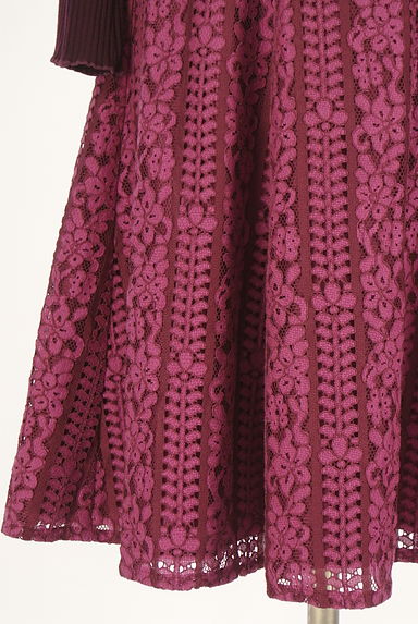 PROPORTION BODY DRESSING（プロポーションボディドレッシング）の古着「リブニット×レース膝下ワンピース（ワンピース・チュニック）」大画像５へ