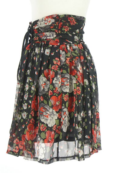 クリックで大画像表示 Lois CRAYON(ロイスクレヨン)の古着「花柄シフォンミニスカート(ミニスカート)」大画像3へ