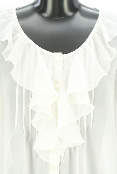 クリックで大画像表示 NATURAL BEAUTY BASIC(ナチュラルビューティベーシック)の古着「フリルシアーブラウス(ブラウス)」大画像4へ