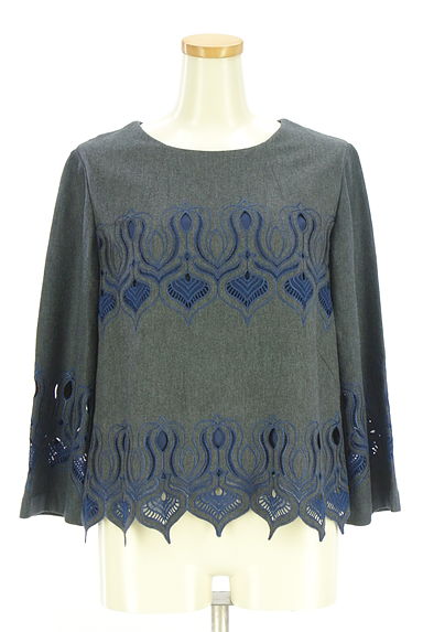 HIROKO BIS（ヒロコビス）の古着「刺繍入りウールカットソー（カットソー・プルオーバー）」大画像１へ