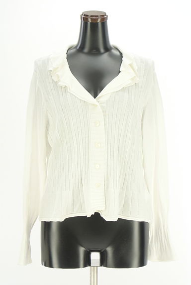 HIROKO BIS（ヒロコビス）の古着「フリル襟ニットカーディガン（カーディガン・ボレロ）」大画像１へ