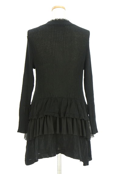 クリックで大画像表示 HIROKO BIS(ヒロコビス)の古着「チュールフリルロングニットカーディガン(カーディガン・ボレロ)」大画像2へ