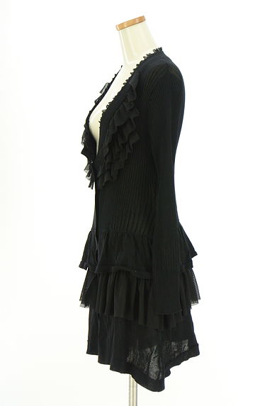 クリックで大画像表示 HIROKO BIS(ヒロコビス)の古着「チュールフリルロングニットカーディガン(カーディガン・ボレロ)」大画像3へ