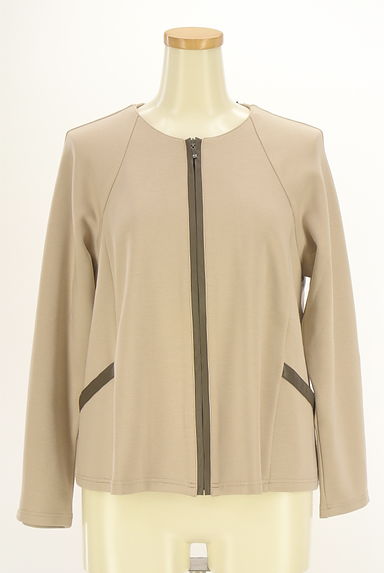 HIROKO BIS（ヒロコビス）の古着「エコレザー切替ラグランカーディガン（ジャケット）」大画像１へ