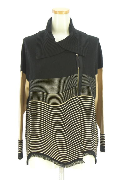 HIROKO BIS（ヒロコビス）の古着「フリンジバイカラーニットカーディガン（カーディガン・ボレロ）」大画像１へ