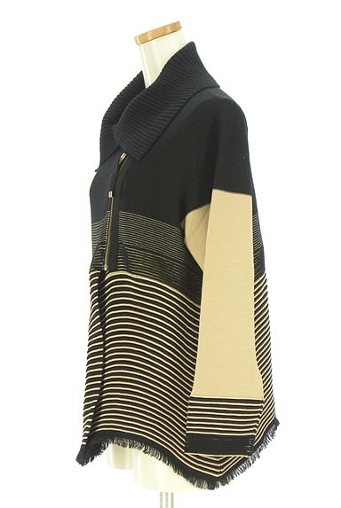 HIROKO BIS（ヒロコビス）の古着「フリンジバイカラーニットカーディガン（カーディガン・ボレロ）」大画像３へ