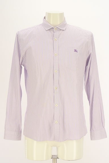BURBERRY BLACK LABEL（バーバリーブラックレーベル）の古着「ワンポイントストライプシャツ（カジュアルシャツ）」大画像１へ