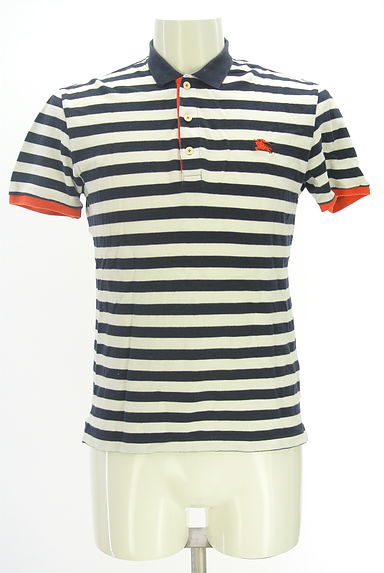 BURBERRY BLACK LABEL（バーバリーブラックレーベル）の古着「ワンポイントボーダーポロシャツ（ポロシャツ）」大画像１へ