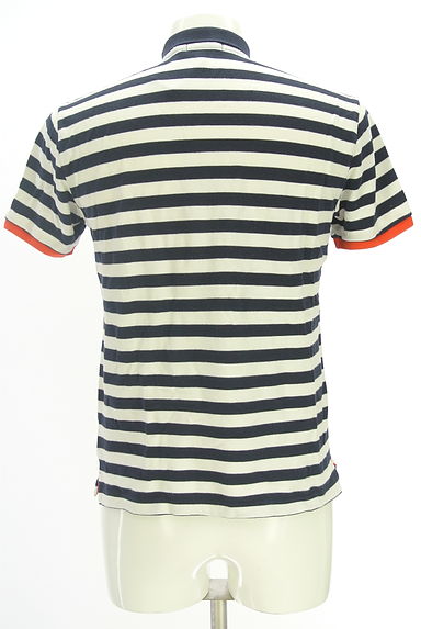 BURBERRY BLACK LABEL（バーバリーブラックレーベル）の古着「ワンポイントボーダーポロシャツ（ポロシャツ）」大画像２へ