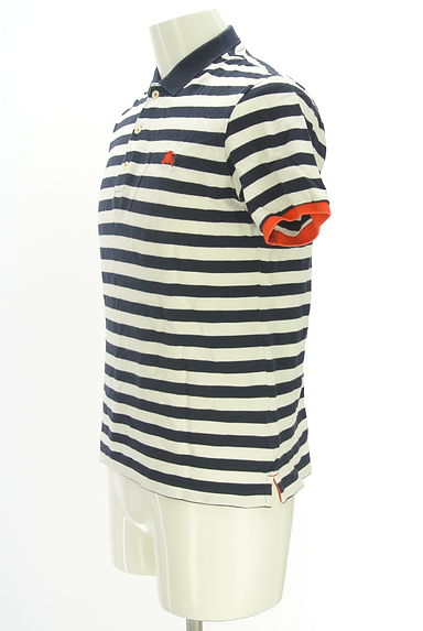 BURBERRY BLACK LABEL（バーバリーブラックレーベル）の古着「ワンポイントボーダーポロシャツ（ポロシャツ）」大画像３へ