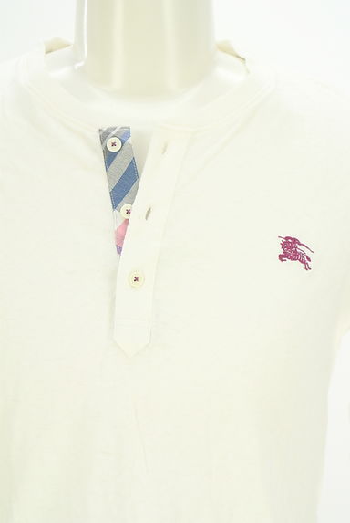 BURBERRY BLACK LABEL（バーバリーブラックレーベル）の古着「ワンポイントヘンリーネックカットソー（カットソー・プルオーバー）」大画像５へ