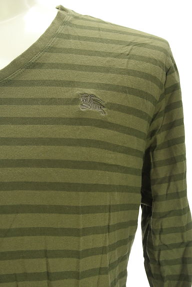 BURBERRY BLACK LABEL（バーバリーブラックレーベル）の古着「ワンポイントボーダーロンT（Ｔシャツ）」大画像４へ