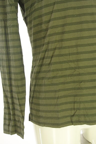 BURBERRY BLACK LABEL（バーバリーブラックレーベル）の古着「ワンポイントボーダーロンT（Ｔシャツ）」大画像５へ