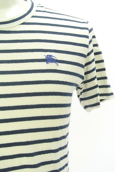BURBERRY BLACK LABEL（バーバリーブラックレーベル）の古着「ワンポイントボーダーTシャツ（Ｔシャツ）」大画像４へ