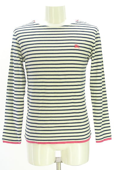 BURBERRY BLACK LABEL（バーバリーブラックレーベル）の古着「ワンポイントボーダーカットソー（カットソー・プルオーバー）」大画像１へ