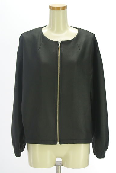 クリックで大画像表示 un dix cors(アンディコール)の古着「レザー風ストレッチブルゾン(ブルゾン・スタジャン)」大画像1へ