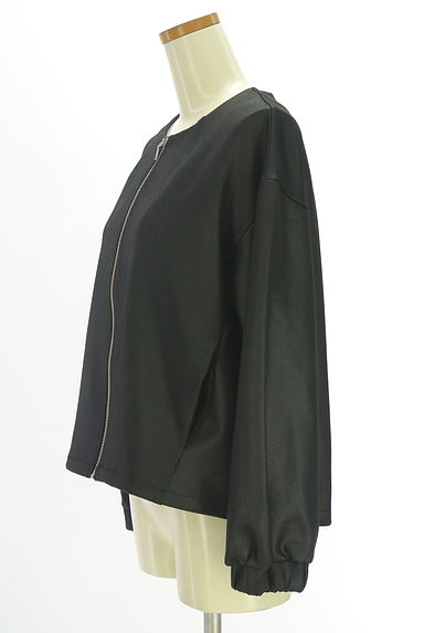 クリックで大画像表示 un dix cors(アンディコール)の古着「レザー風ストレッチブルゾン(ブルゾン・スタジャン)」大画像3へ