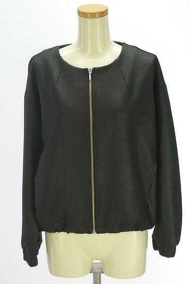 クリックで大画像表示 un dix cors(アンディコール)の古着「レザー風ストレッチブルゾン(ブルゾン・スタジャン)」大画像4へ