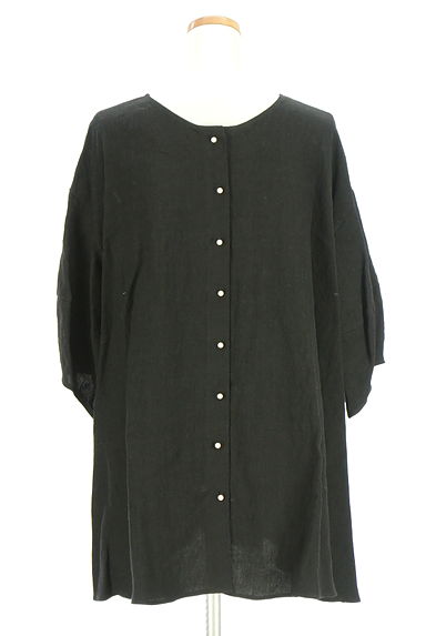 クリックで大画像表示 BEARDSLEY(ビアズリー)の古着「パールボタンフレアリネンブラウス(ジャケット)」大画像2へ