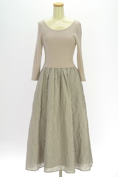 クリックで大画像表示 Apuweiser riche(アプワイザーリッシェ)の古着「別地切替ワンピース(ワンピース・チュニック)」大画像1へ