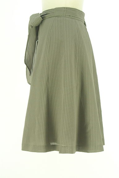 クリックで大画像表示 KarL Park Lane(カールパークレーン)の古着「ベルト付きシアーチェック膝丈スカート(スカート)」大画像3へ