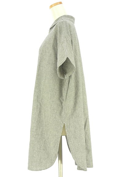 クリックで大画像表示 Samansa Mos2(サマンサモスモス)の古着「チェック柄綿麻チュニック(カットソー・プルオーバー)」大画像3へ