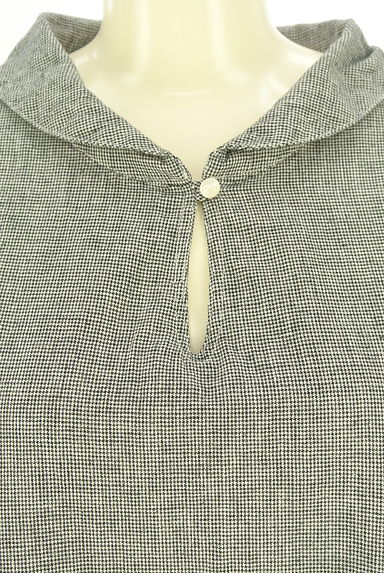 クリックで大画像表示 Samansa Mos2(サマンサモスモス)の古着「チェック柄綿麻チュニック(カットソー・プルオーバー)」大画像5へ