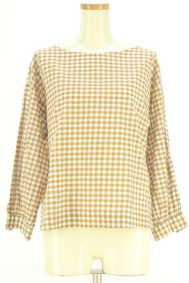 Samansa Mos2（サマンサモスモス）の古着「チェック柄綿麻ブラウス（カットソー・プルオーバー）」大画像１へ