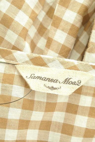 Samansa Mos2（サマンサモスモス）の古着「チェック柄綿麻ブラウス（カットソー・プルオーバー）」大画像６へ