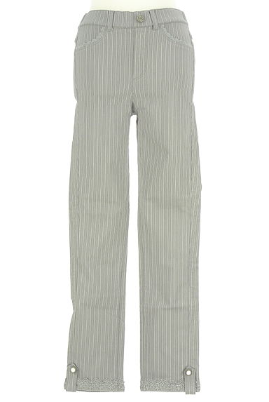 クリックで大画像表示 axes femme(アクシーズファム)の古着「レース付ストライプストレッチパンツ(パンツ)」大画像1へ