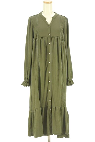 axes femme（アクシーズファム）の古着「パールボタンロングフレアワンピース（ワンピース・チュニック）」大画像１へ