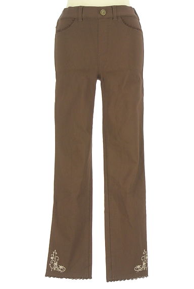 クリックで大画像表示 axes femme(アクシーズファム)の古着「刺繍入りストレッチストレートパンツ(パンツ)」大画像1へ