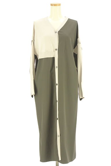 クリックで大画像表示 OSMOSIS(オズモーシス)の古着「別地切替アシンメトリーバイカラーカーディガン。(カーディガン・ボレロ)」大画像1へ