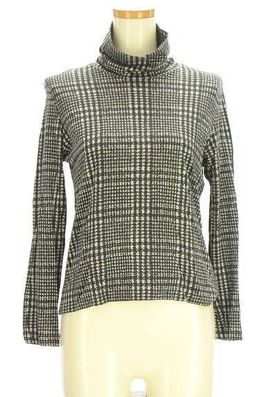 クリックで大画像表示 HIROKO KOSHINO(ヒロココシノ)の古着「チェック柄ハイネックカットソー(カットソー・プルオーバー)」大画像1へ