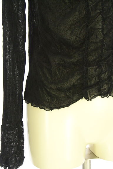 クリックで大画像表示 HIROKO KOSHINO(ヒロココシノ)の古着「シアーニットカットソー(カットソー・プルオーバー)」大画像5へ