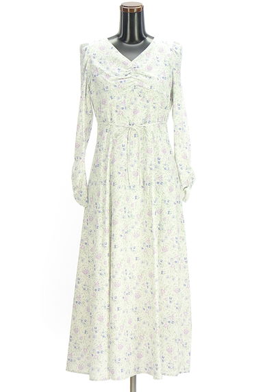 クリックで大画像表示 PROPORTION BODY DRESSING(プロポーションボディドレッシング)の古着「花柄ロングフレアワンピース(ワンピース・チュニック)」大画像1へ