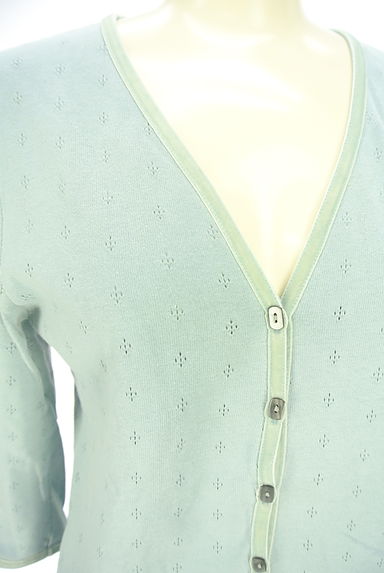 クリックで大画像表示 Laura Ashley(ローラアシュレイ)の古着「ベロアパイピング7分袖カーディガン(カーディガン・ボレロ)」大画像4へ