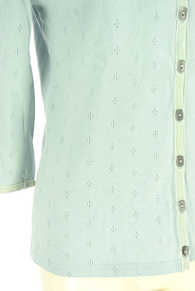 クリックで大画像表示 Laura Ashley(ローラアシュレイ)の古着「ベロアパイピング7分袖カーディガン(カーディガン・ボレロ)」大画像5へ