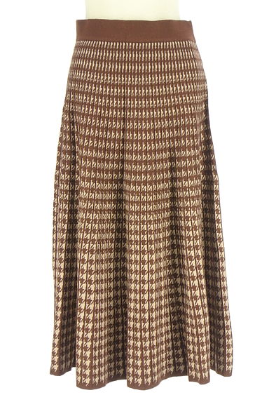 Couture Brooch（クチュールブローチ）の古着「千鳥格子柄ミモレニットスカート（ロングスカート・マキシスカート）」大画像１へ